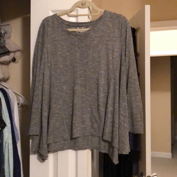 grey long sleeve loose fit piko type sweater - Picture 1 of 2